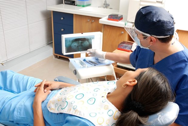 woman having a dental checkup
