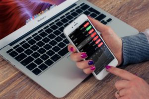 using a smartphone and a laptop