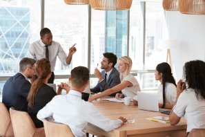 group of people having a meeting